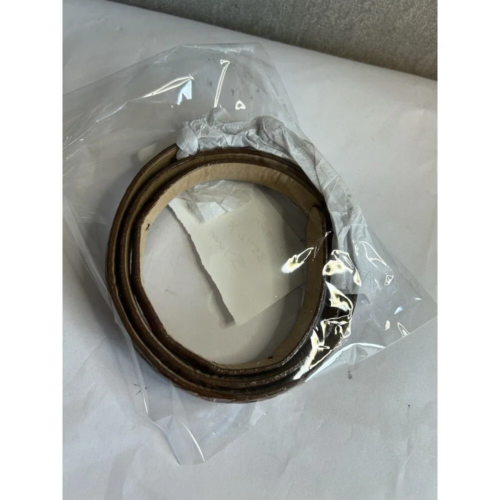 Talbots Brown Crocodile Style Embossed Belt with Silver Buckle. Size M